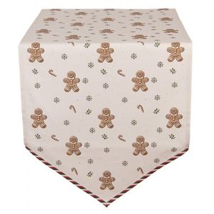 Béžový bavlněný běhoun s perníčky Gingerbread Magic - 50*160 cm CGM65 obraz