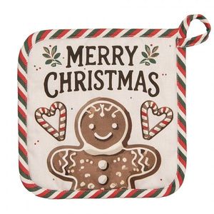 Béžová bavlněná chňapka podložka s perníčky Gingerbread Magic - 20*20 cm CGM45 obraz