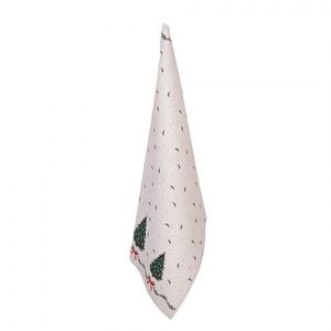 Béžová bavlněná utěrka se stromky Christmas Harmony - 50*70 cm TCH42 obraz