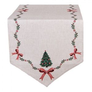 Béžový bavlněný běhoun se stromky Christmas Harmony - 50*160 cm TCH65 obraz