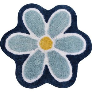 Modrá koupelnová předložka ø 90 cm Flower – Foutastic obraz