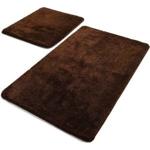 Tmavě hnědé koupelnové předložky v sadě 2 ks 60x100 cm Havai – Foutastic obraz