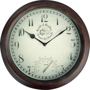 Venkovní nástěnné hodiny s teploměrem Esschert Design Time obraz