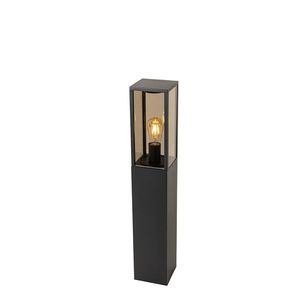 Stojací venkovní lampa černá s kouřovým sklem 80 cm IP44 - Charlois obraz