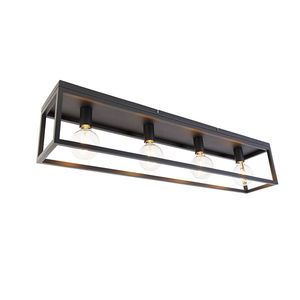 Průmyslové stropní svítidlo černé 99, 5 cm 4-světlo - Cage obraz