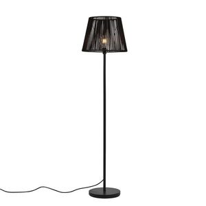Venkovní stojací lampa černá s černým lanovým stínidlem IP44 - Virginia obraz