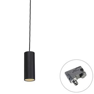 Designové závěsné svítidlo černé vč. adaptéru na lištu 3-fázové - 3-fázové Tubo obraz