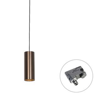 Designové závěsné svítidlo tmavě bronzové vč. adaptéru na lištu 3fázové - 3-Phase Tubo obraz