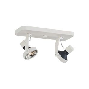 Designový stropní reflektor bílý GU10 70mm 2-světelný nastavitelný - Vo obraz