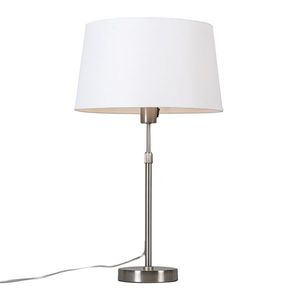 Stolní lampa ocelová s bílým stínítkem 35 cm nastavitelná - Parte obraz