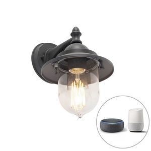 Chytré venkovní nástěnné svítidlo tmavě šedé vč. Wifi ST64 - Oxford obraz