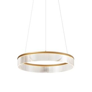 Moderní závěsné svítidlo mosazné 59cm vč. LED 3-stupňové stmívatelné - Anello Chandelier obraz