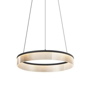 Moderní závěsné svítidlo černé 59cm vč. LED 3-krokové stmívatelné - Anello Chandelier obraz