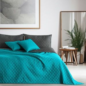 DecoKing Přehoz na postel Axel tmavě modrá/šedá, 170 x 210 cm, 170 x 210 cm obraz