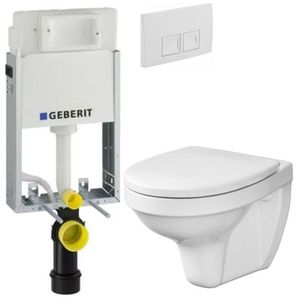 GEBERIT KOMBIFIXBasic vč. bílého tlačítka DELTA 50 + WC CERSANIT DELFI + SEDÁTKO 110.100.00.1 50BI DE1 obraz