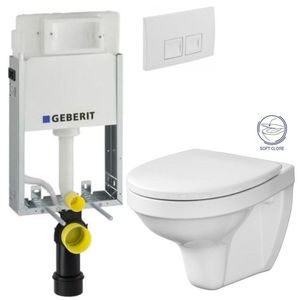 GEBERIT KOMBIFIXBasic vč. bílého tlačítka DELTA 50 + WC CERSANIT DELFI + SOFT SEDÁTKO 110.100.00.1 50BI DE2 obraz