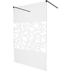 MEXEN/S KIOTO samostatně stojící sprchová zástěna 100 x 200, transparent/černá vzor 8 mm, černá 800-100-002-70-70 obraz