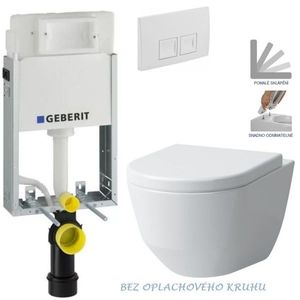 GEBERIT KOMBIFIXBasic vč. bílého tlačítka DELTA 50 + WC LAUFEN PRO RIMLESS + SEDÁTKO 110.100.00.1 50BI LP1 obraz
