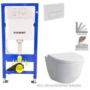 GEBERIT DuofixBasic s bílým tlačítkem DELTA51 + WC LAUFEN PRO RIMLESS + SEDÁTKO 458.103.00.1 51BI LP1 obraz
