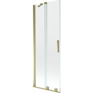 MEXEN/S Velar Dvoukřídlá posuvná vanová zástěna 150 x 150 cm, transparent, zlatá 896-150-000-01-50 obraz