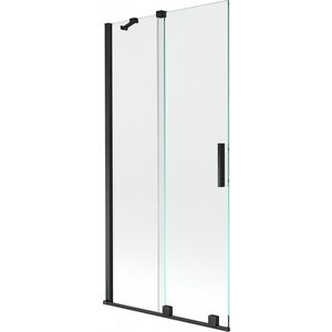 MEXEN/S Velar Dvoukřídlá posuvná vanová zástěna 95 x 150 cm, transparent, černá 896-095-000-01-70 obraz