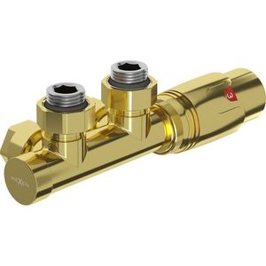 MEXEN/S G00 úhlová termostatická souprava pro radiátor, Duplex, DN50, zlatá W907-900-50 obraz