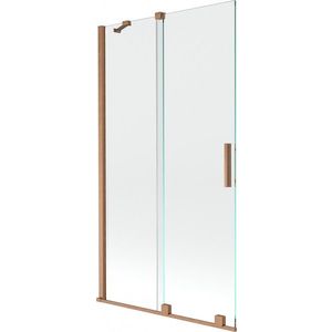 MEXEN/S Velar Dvoukřídlá posuvná vanová zástěna 100 x 150 cm, transparent, kartáčovaná měď 896-100-000-01-65 obraz