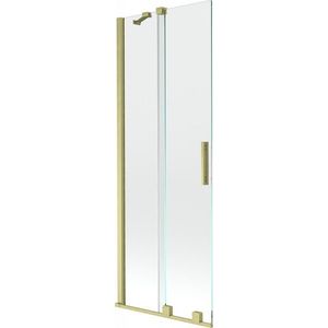 MEXEN/S Velar Dvoukřídlá posuvná vanová zástěna 70 x 150 cm, transparent, zlatá kartáčovaná 896-070-000-01-55 obraz