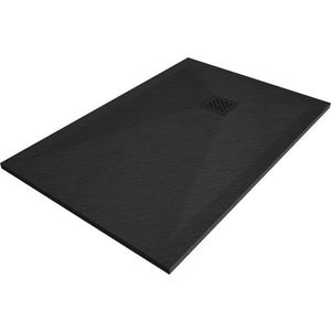 MEXEN/S Stone+ obdélníková sprchová vanička 120 x 80, černá, mřížka černá 44708012-B obraz