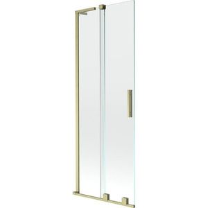MEXEN/S Velar L dvoukřídlá posuvná vanová zástěna 70 x 150 cm, transparent, zlatá kartáčovaná 896-070-003-01-55 obraz