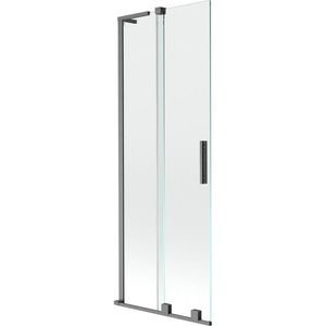 MEXEN/S Velar L dvoukřídlá posuvná vanová zástěna 70 x 150 cm, transparent, grafit kartáčovaná 896-070-003-01-66 obraz