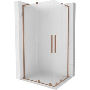 MEXEN/S Velar L Duo sprchový kout, posuvné dveře 100 x 90 cm, dekor, měď kartáčovaná 871-100-090-02-33-65 obraz