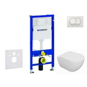 GEBERIT Duofix Set předstěnové instalace, klozetu Oudee a sedátka softclose, tlačítko Delta, bílá SANI11CA3128 obraz