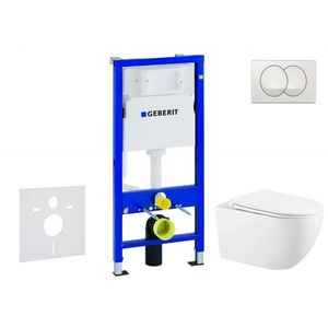 GEBERIT Duofix Set předstěnové instalace, klozetu Gaia a sedátka softclose, tlačítko Delta, bílá SANI11CA3143 obraz