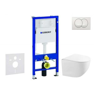 GEBERIT Duofix Set předstěnové instalace, kompaktního klozetu Gaia a sedátka softclose, tlačítko Delta, bílá SANI11CA3150 obraz