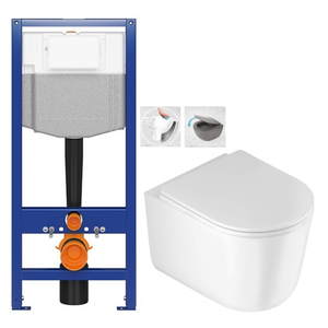 AKCE/SET CERSANIT předstěnový instalační systém bez tlačítka + WC DEANTE Jasmin se sedátkem RIMLESS K97-526 X JA1 obraz