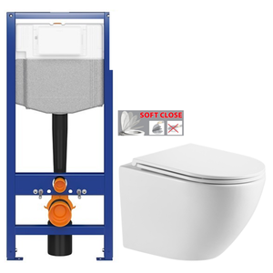 AKCE/SET CERSANIT předstěnový instalační systém bez tlačítka + WC INVENA LIMNOS WITH SOFT, včetně soft/close sedátka K97-526 X LI1 obraz