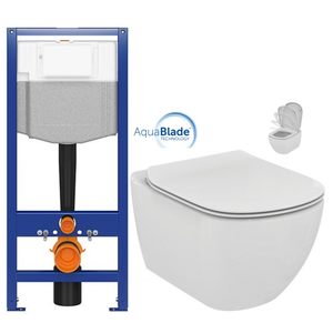 AKCE/SET CERSANIT předstěnový instalační systém bez tlačítka + WC Ideal Standard Tesi se sedátkem SoftClose, AquaBlade K97-526 X TE1 obraz