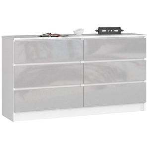 Ak furniture Komoda Rollo K 138, 4 cm bílá/šedá obraz