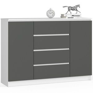 Ak furniture Komoda TOVE K 138, 4 cm bílá/grafit obraz