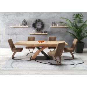 HALMAR Rozkládací jídelní stůl Sano 160/220 cm dub craft zlatý/černý obraz