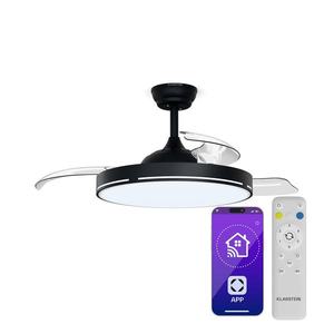 Klarstein AirFold, Chytrý stropní ventilátor, Skládací lopatky, Nastavitelné LED světlo, Smart obraz