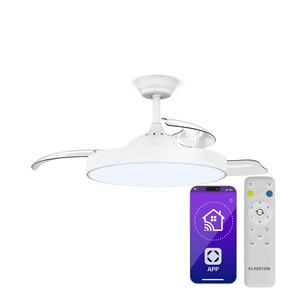 Klarstein AirFold, Chytrý stropní ventilátor, Skládací lopatky, Nastavitelné LED světlo, Smart obraz