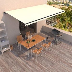 Ručně zatahovací markýza 350 cm Dekorhome Krémová obraz