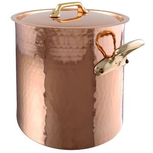 Mauviel Vysoký měděný hrnec s bronzovými uchy a poklicí M’Tradition, Ø 36 cm / 36 l 214836 obraz