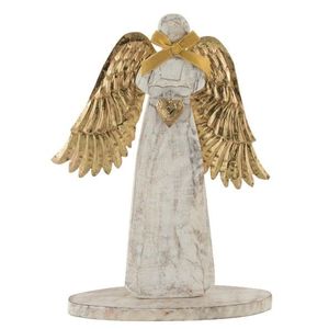 Dřevěný anděl se zlatými křídly - 18*31*2cm 85243 obraz