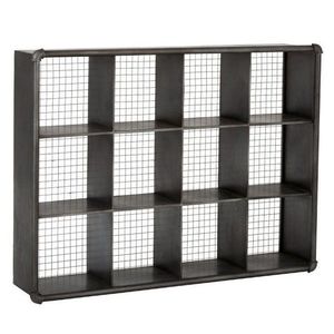 Černý kovový nástěnný policový regál - 121*26*91cm 97842 obraz