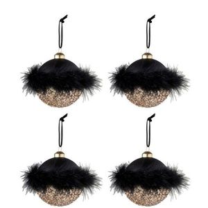 4ks zlatočerné vánoční koule Baubles – Ø 11 cm 97608 obraz