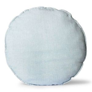 Modrý lněný kulatý podsedák Ice Blue - Ø 60 *5cm TKU2118 obraz