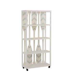 Bílý dřevěný policový regál s pádly Paddles - 80*35*172 cm 93596 obraz